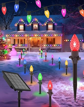 Solar String Lights & Solar Pathway Lights Bundle