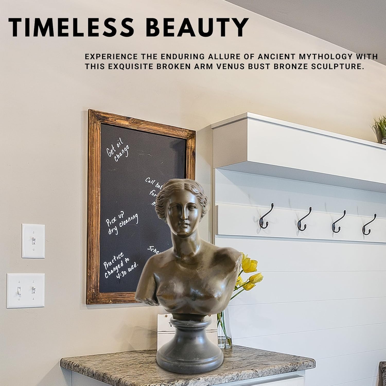 Broken Arm Venus Bust Bronze Sculpture-Mythology-Greek Roman Goddess of Love Bronze Statue and Sculpture for Home Office Decor or Artwork Gift Collection