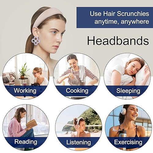 Miniatura 6 de Ivyu Diademas para mujer, diademas anchas antideslizantes y gruesas para mujer, regalos de moda para mujer