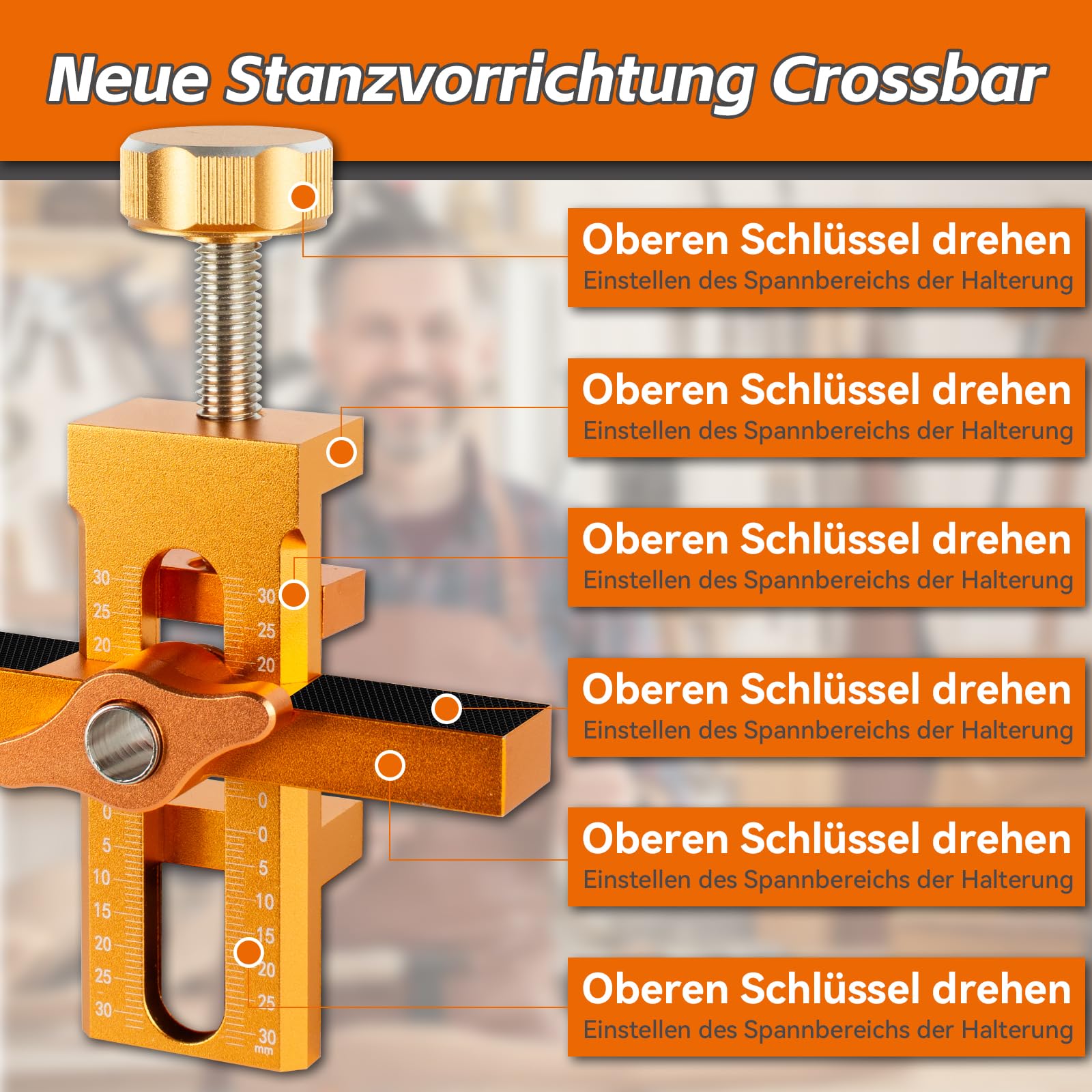 Bohrhilfe, Schranktür Montagehilfe, Push to Open Schranktüren Bohrschablone mit 3 Bohrern mit Drei Bohrern, Einstellbarer Länge, Geeignet für Die Meisten Schranktüren