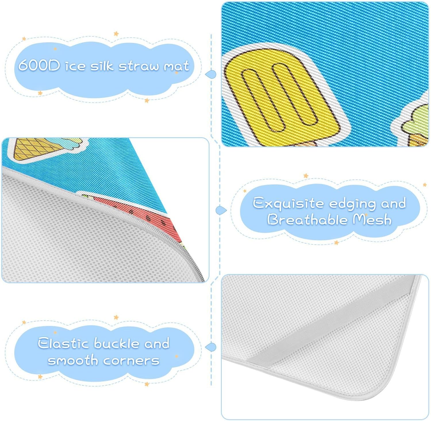 Cooling Baby Bed Mattress Protector 28" x 52" Reusable Summer Watermelon Palm Waves Pads Washable for Kids, Adult