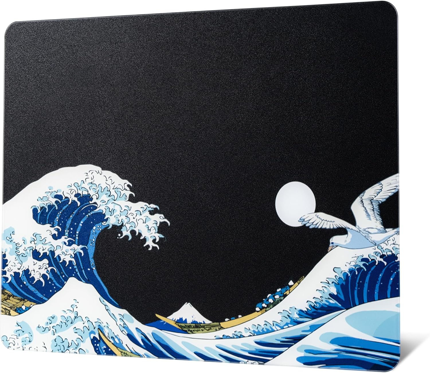 XVX Glass Mousepad for Gaming, Black Coral Sea Hard Gaming Glass Mouse pad, Professional Large Mouse Mat 410mm*310mm, Special Glass Surface with Improved Precision and Speed
