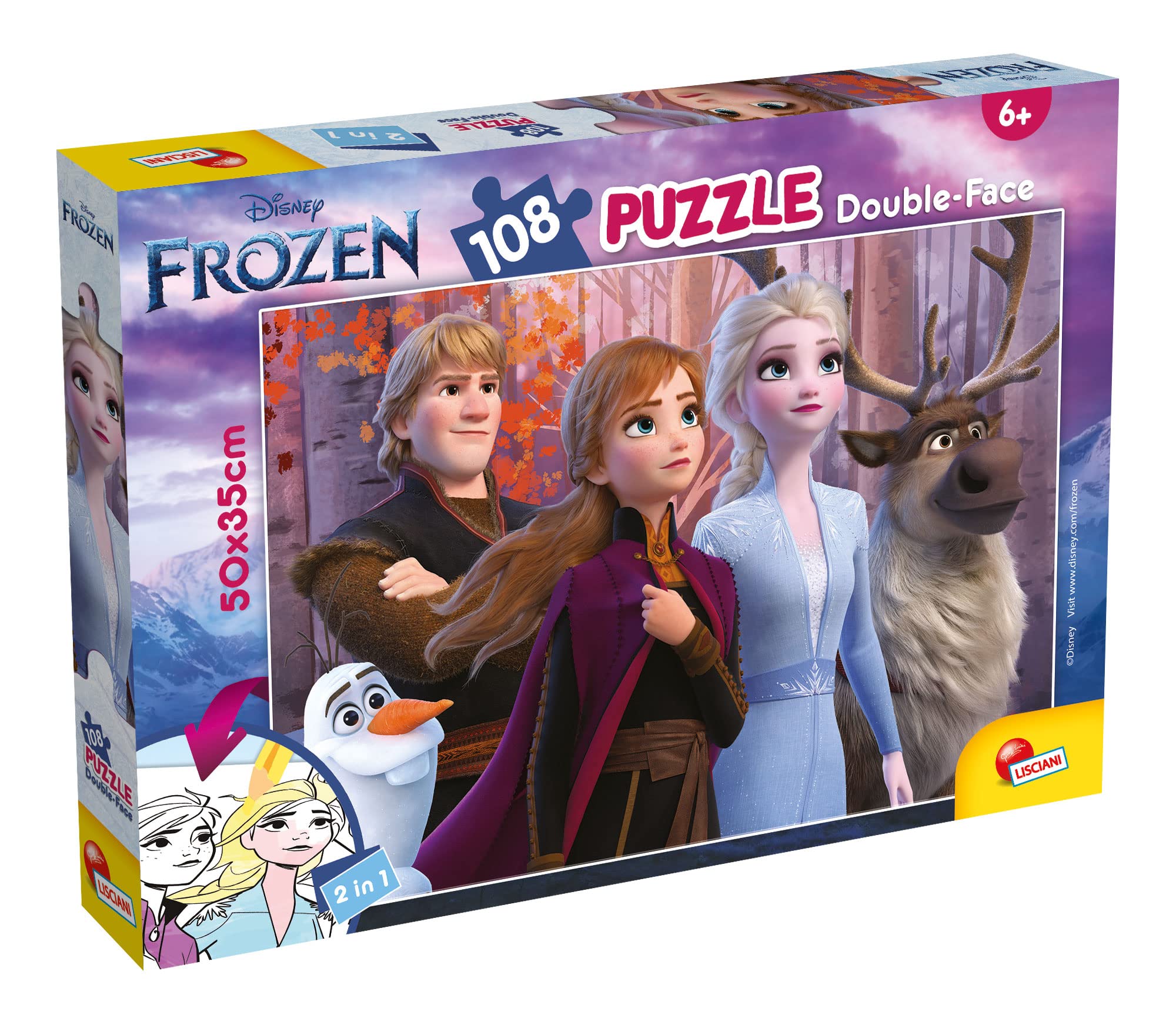 Amazon.com: Liscianigiochi 91614 Disney Puzzle Df Plus 108 Frozen