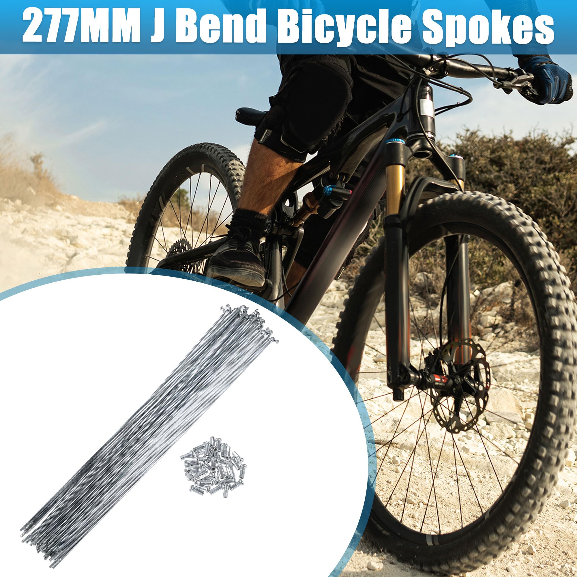 HLQXHM 36 pcs 14G J Bend 253mm 277mm 280mm Vélo Rayons avec Acier Noir (couleur : 36pcs-253mm