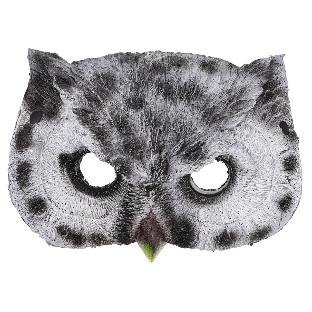 minkissy Pu Leather Owl Mask for Adults Realistic Halloween Masquerade
