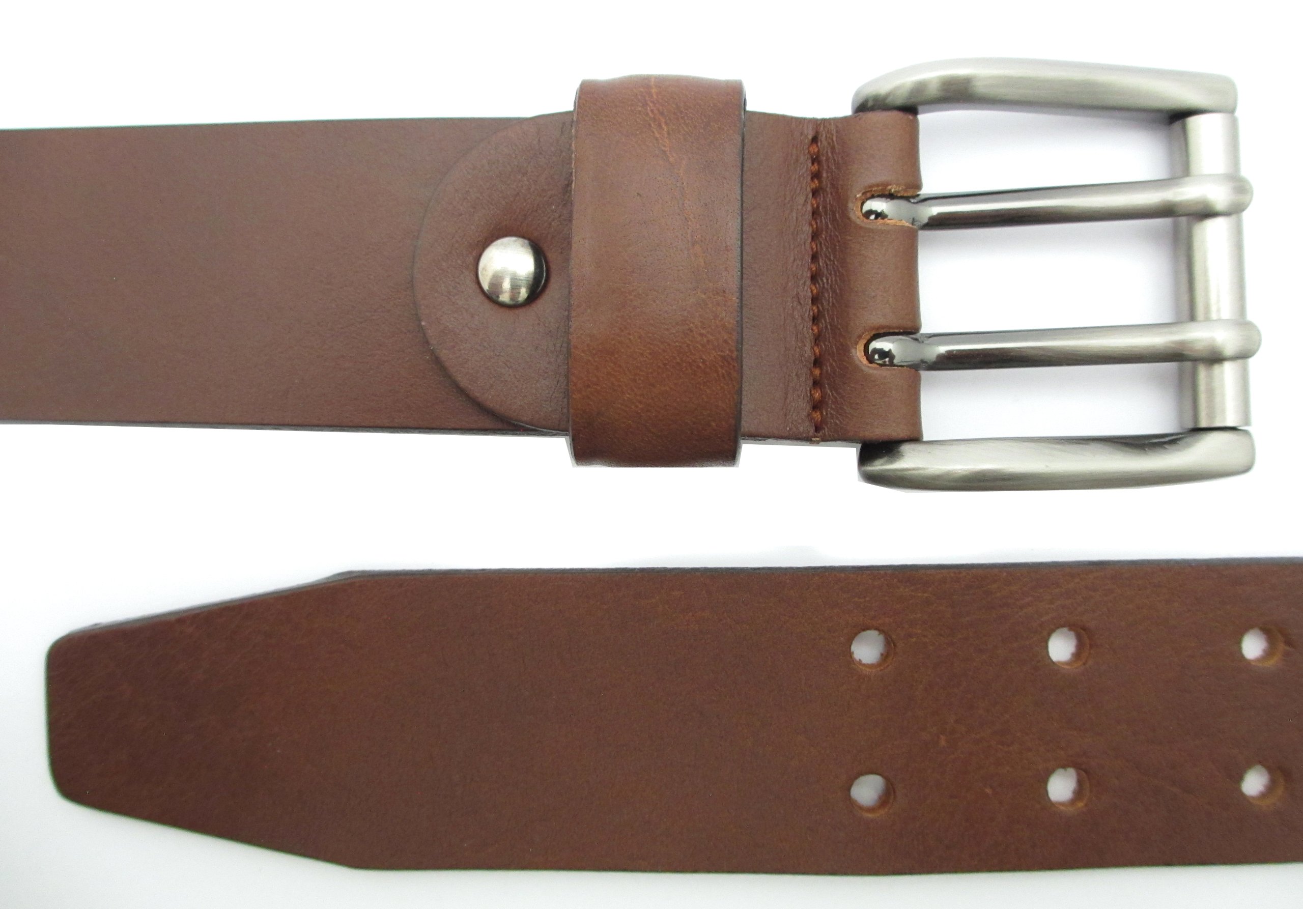 Herren leder Gürtel Vollrindleder - Doppeldorn - 38mm