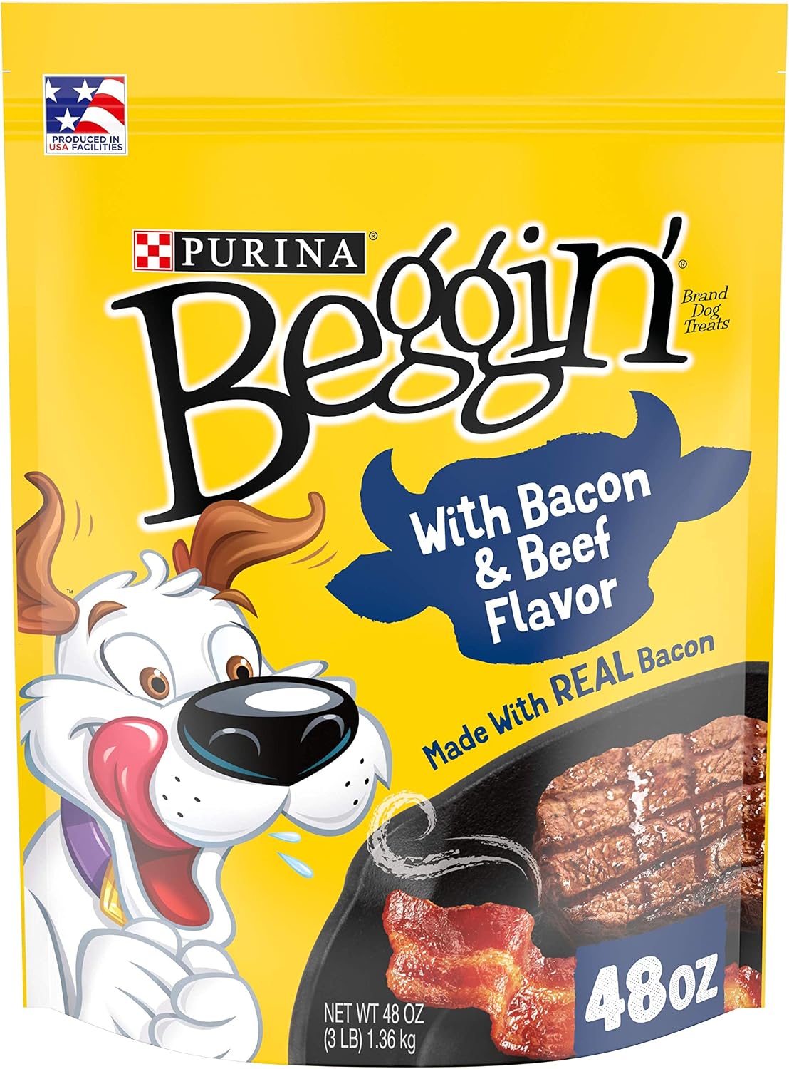 Beggin' Strips Dog Training Treats, Bacon & Beef Flavors, 48 OZ