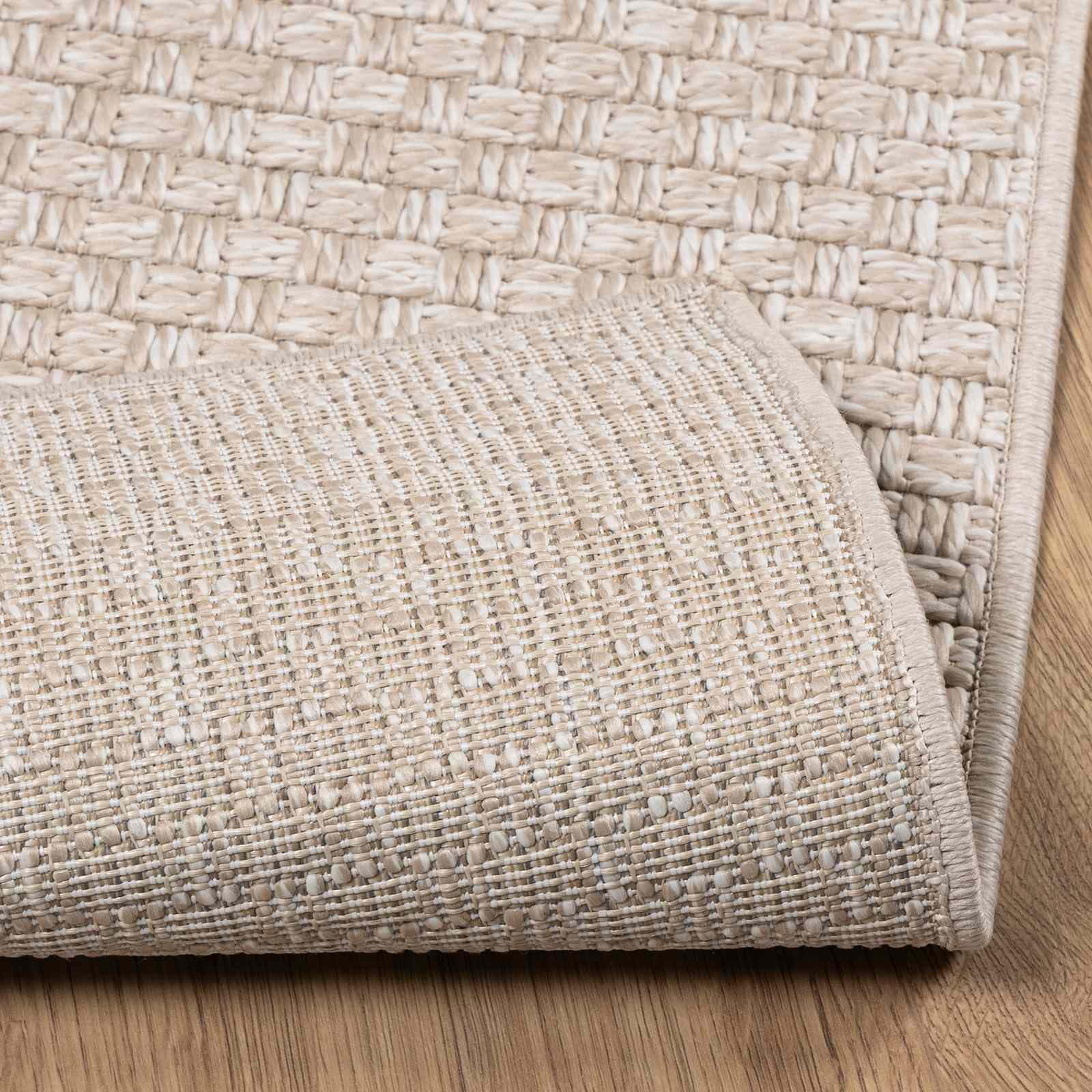 Alfombra cuadrada de color crema, 120 x 120 cm, poliéster, antideslizante, lavable, fácil de limpiar, versátil para salón, pasillo, terraza, protege el suelo, apta para calefacción por suelo