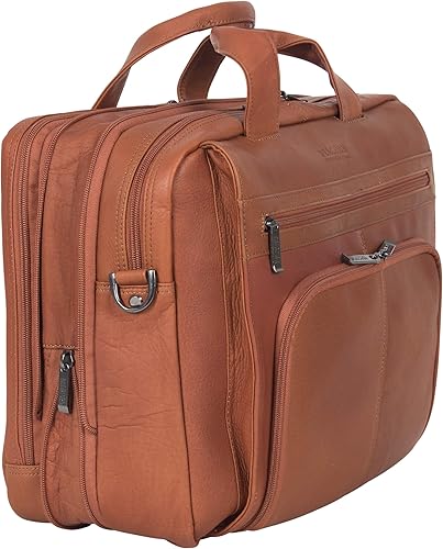 Miniatura 8 de Kenneth Cole REACTION "Out of the Bag" Manhattan - Bolso bandolera de cuero colombiano para laptop de 15.6" para viajes y negocios