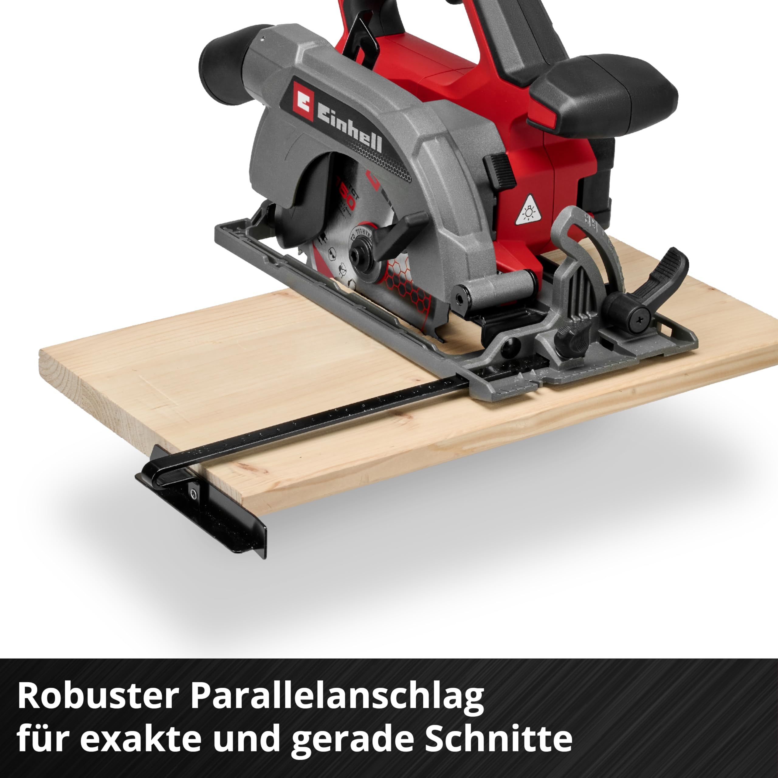 Einhell Akku-Handkreissäge TE-CS 18/150-2 Li - Solo Power X-Change (18 V, Ø 150 mm Sägeblatt, 49 mm Schnitttiefe, werkzeuglose Einstellung, LED, ohne Akku)