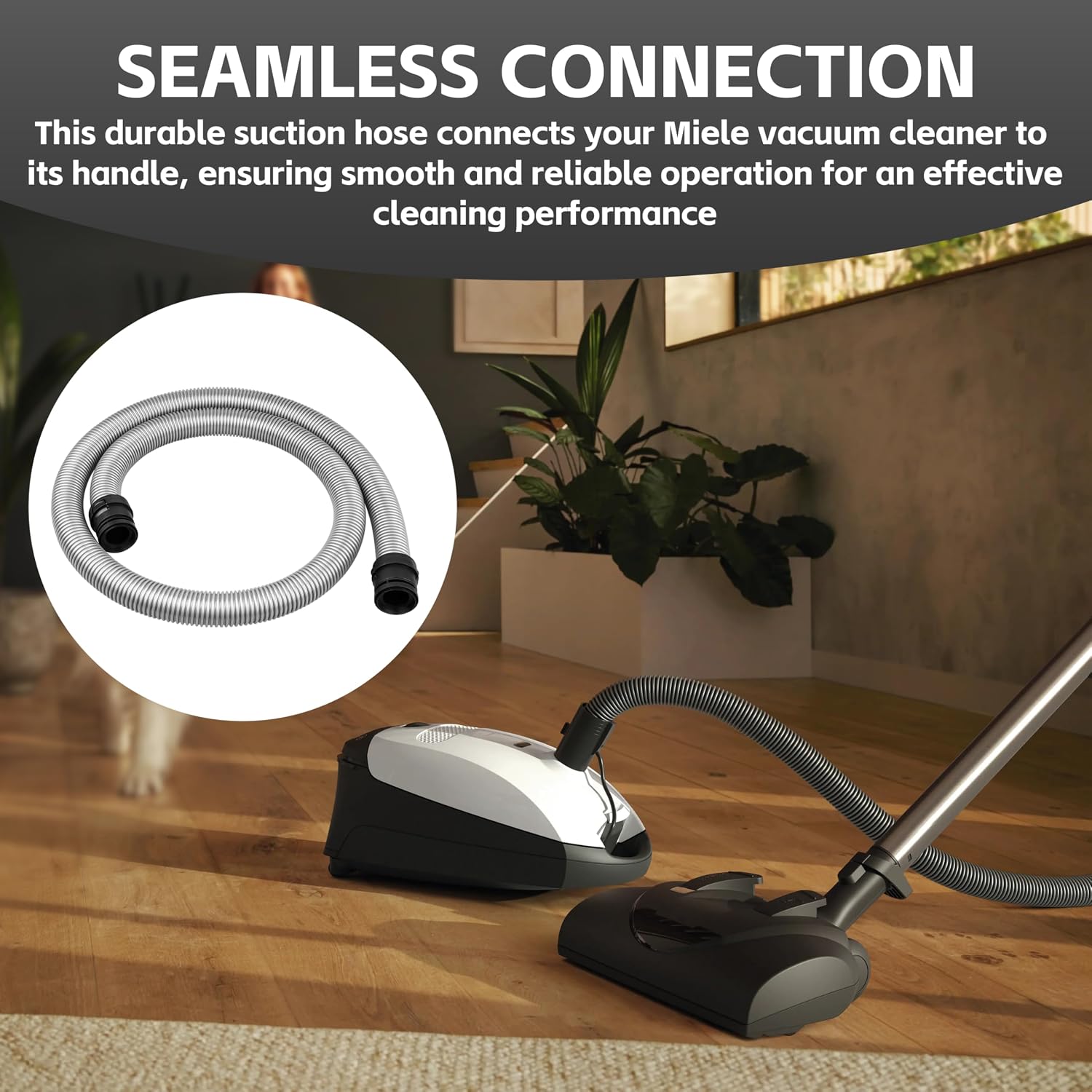 Upgrade 5.9FT Vacuum Hose for Miele Classic C1 & S2000, Universal C1 Suction Extension Tube Hose Replacement