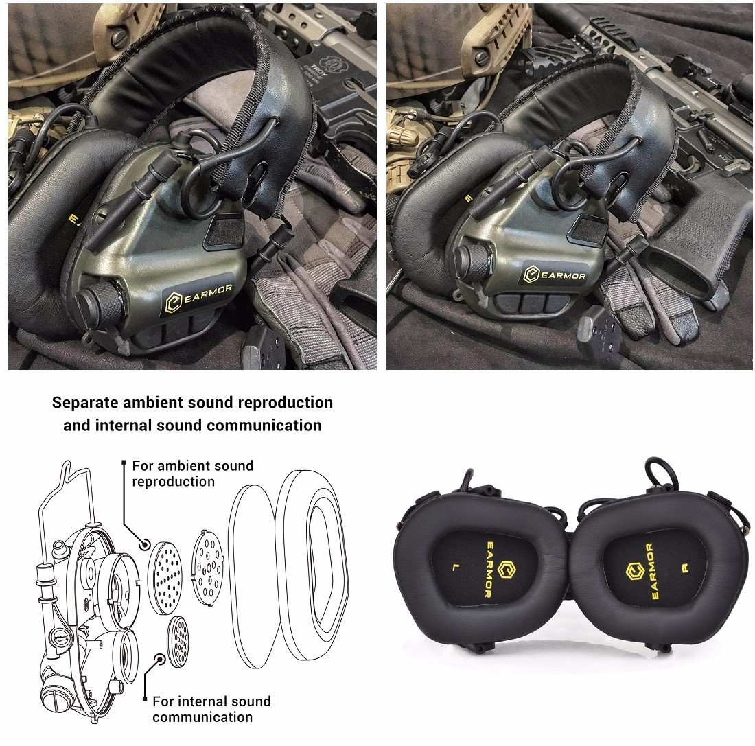 Auriculares deportivos con cancelación de ruido de disparo, protección auditiva, orejeras electrónicas, M31, verde