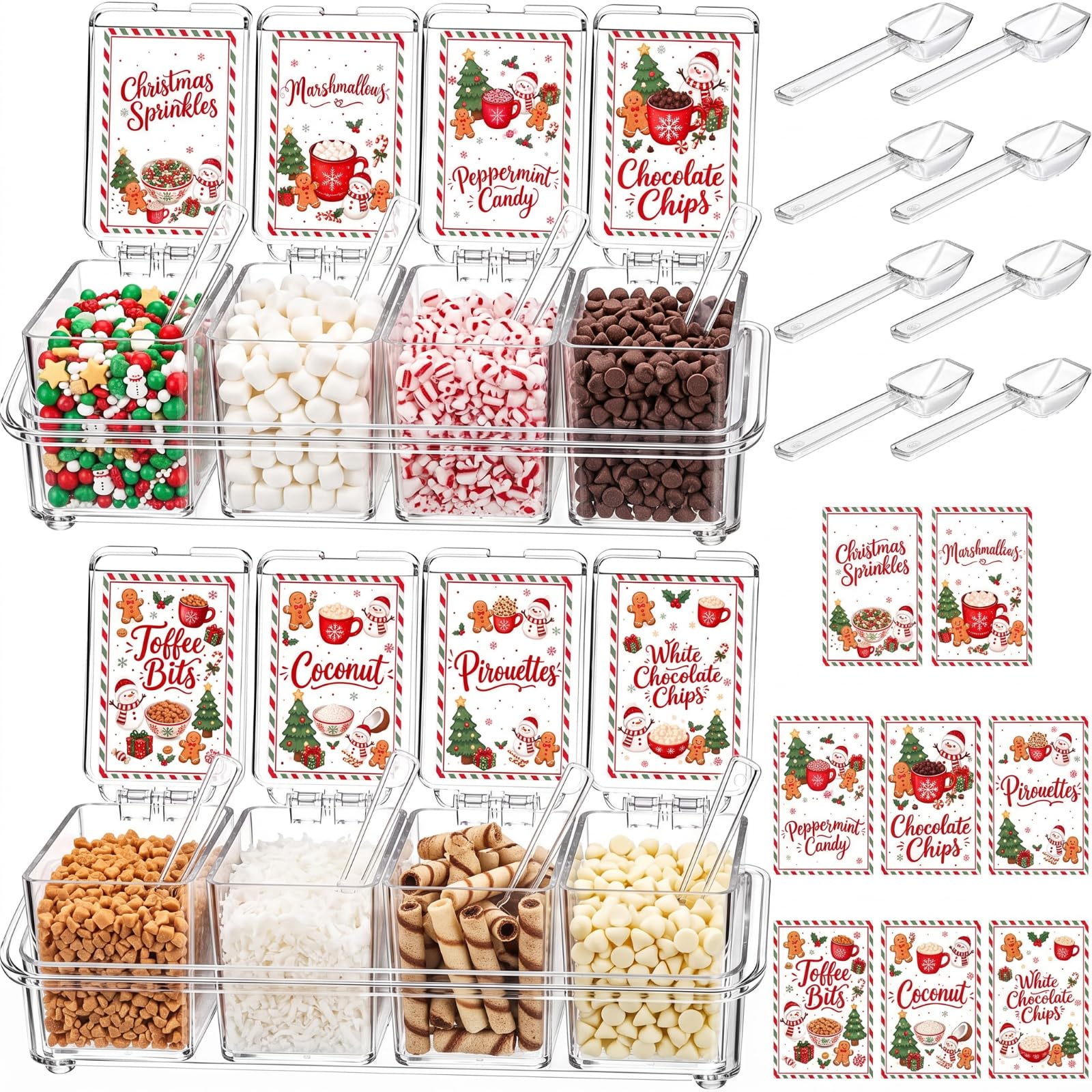FillTouch 2 juegos de barras de cacao caliente de 4 celdas, caja de