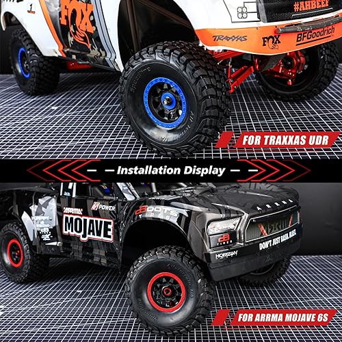 Miniatura 2 de RCAWD Rueda y neumáticos para ARRMA Mojave 6S y para Traxxas UDR Unlimited Desert Racer Upgrades, 17 Rubber Nylon Foam Inserts Parts #ARA550065,