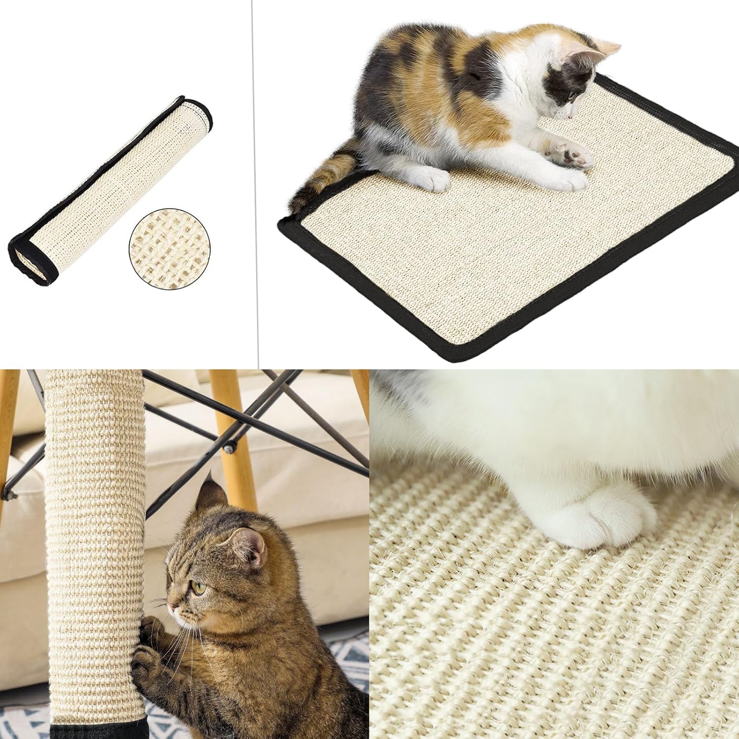 review Cat Scratch Furniture Protector Natural Sisal Sofa Protector Anti Scratching Pad Furniture Protection Couch Guard Cat Scratching Play Mat for Grinding Claw