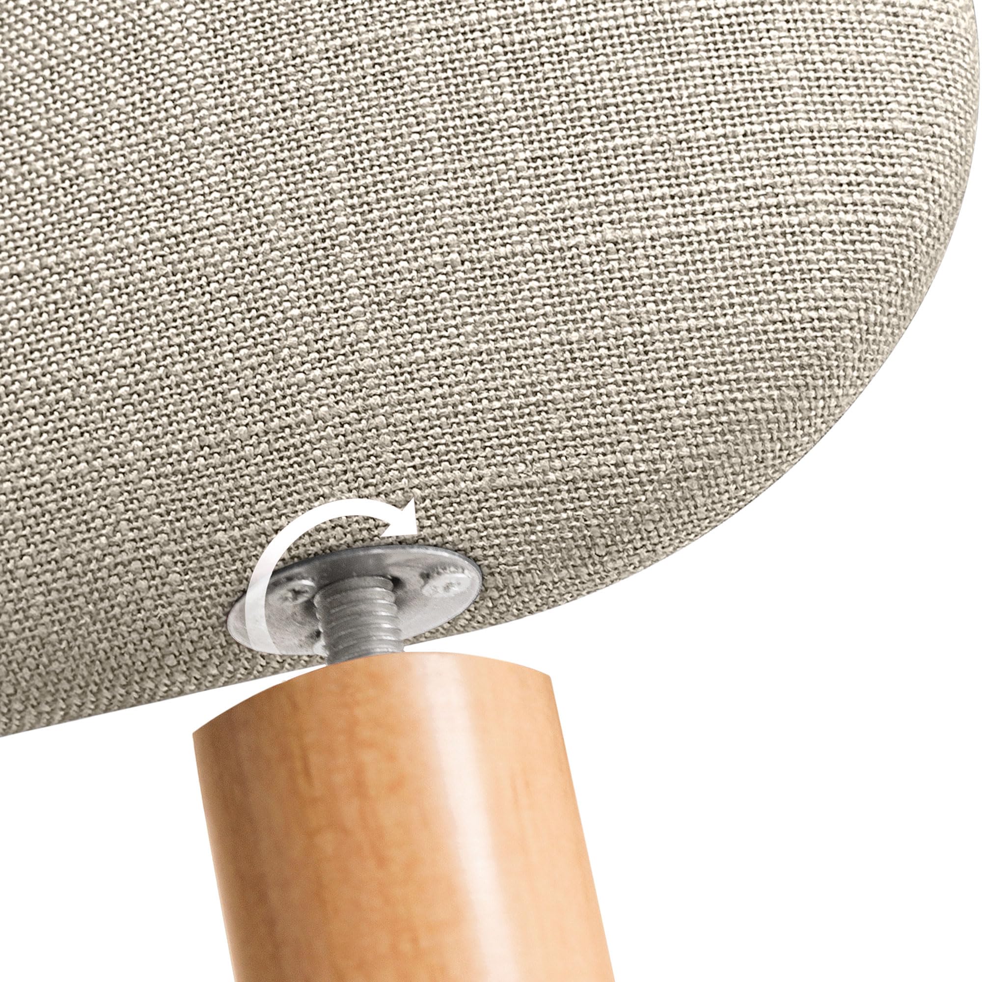 DHOME Tête de Lit Rembourrée Lisse Arrondie en Lin Naturel avec Pieds pour Mur Acoustique Têtes de Lit Absorbantes Tête de Lit Chambre à Coucher (Beige, 140cm)