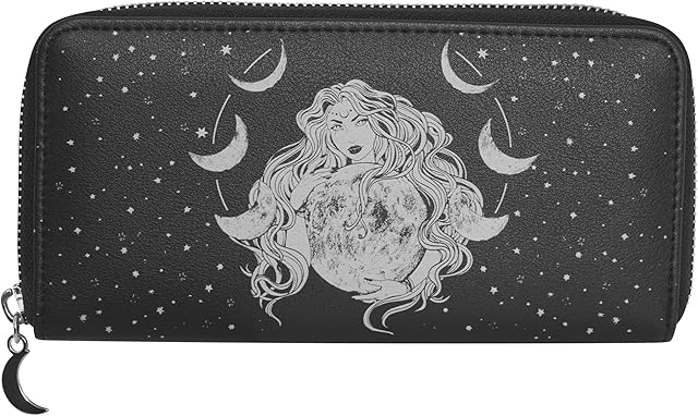 Ro Rox Selene Wallet Moon Phase Goddess Witchcraft Wicca Goth Faux Leather Purse