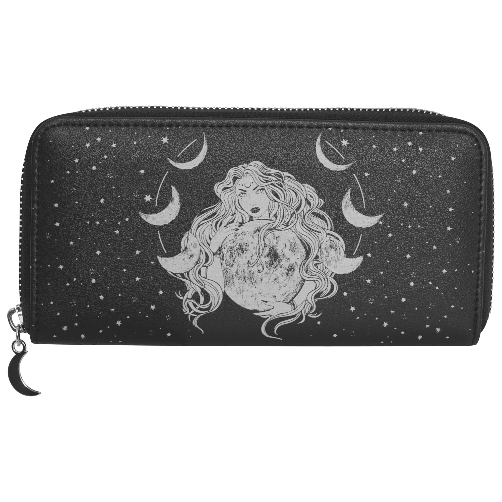 Selene Wallet Moon Phase Goddess Witchcraft Wicca Goth Faux Leather Purse