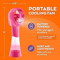 Vista 5 de O2COOL Ventiladores de nebulización de agua portátiles con batería Elite (Raspberry)..