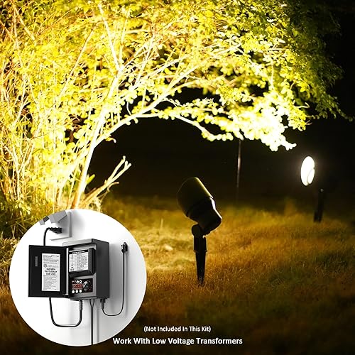 Miniatura 7 de Malibu 8301-9604-08 - Focos de bajo voltaje, iluminación de paisaje al aire libre, 20 W, 145 lúmenes, luz de inundación halógena 2800 K con pico de