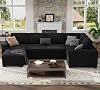 Youmumeub Sectional Sofa Couches for Living Room - Large Modern Modular 5 Seat Couch, with Deep Seat,Upholstered Couches for Living Room-Comfortable and Sturdy, Pet Friendly Easy to Assemble-Black