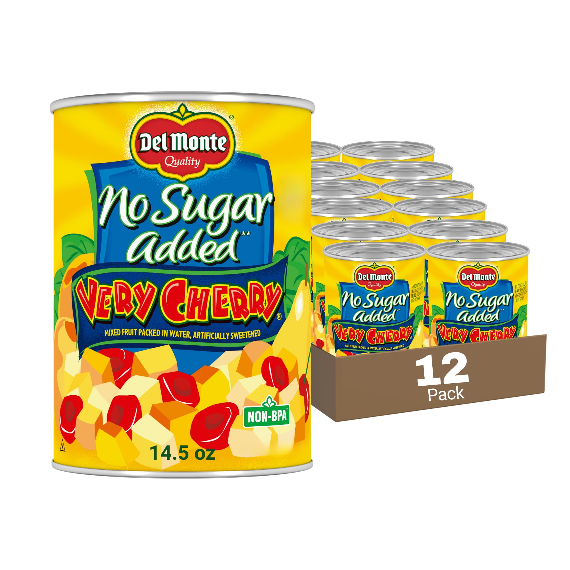 Amazon.com : Del Monte Very Cherry No Sugar Added Mixed Fruit in