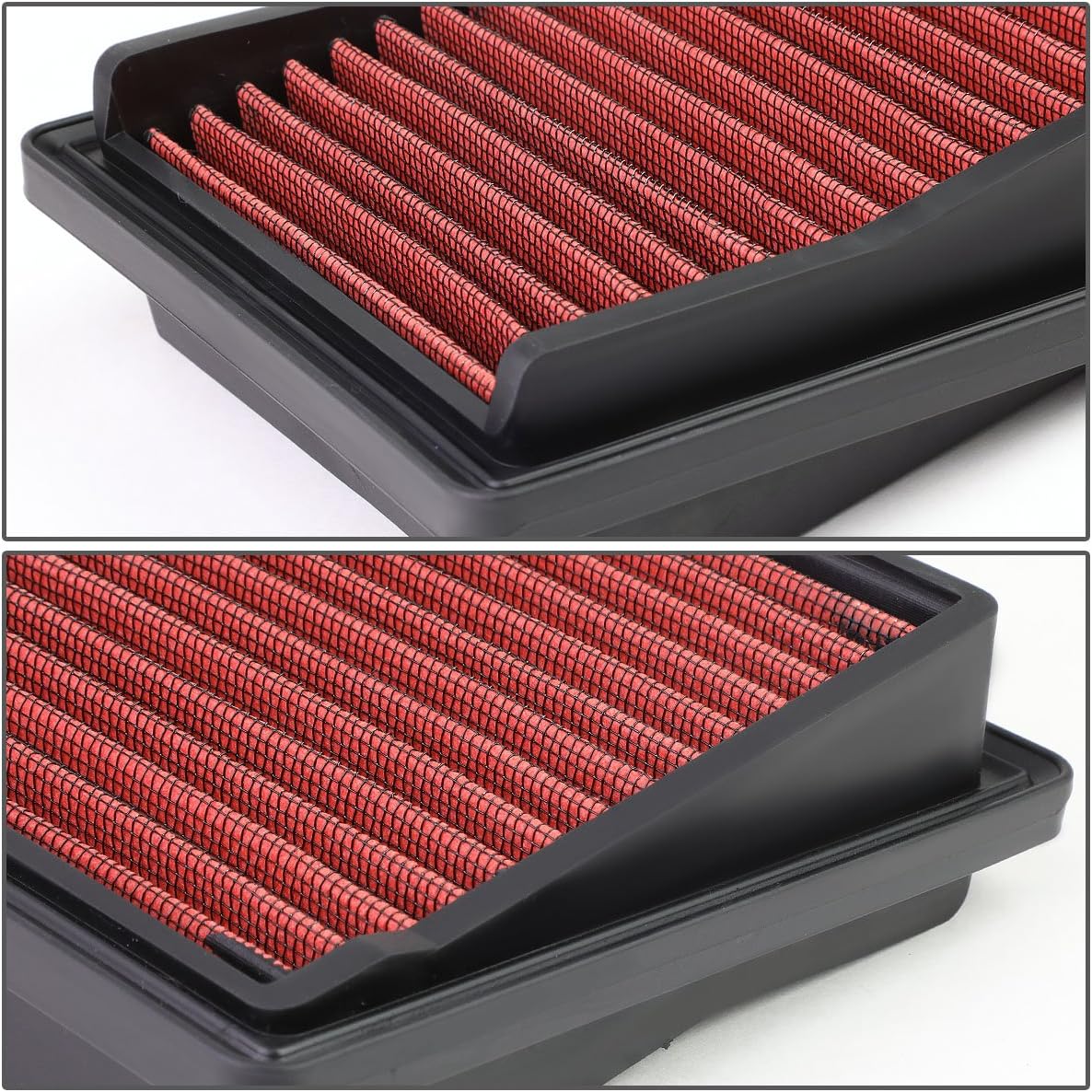 DNA Motoring AFPN-117-RD Clean Air Washable Drop In Panel Air Filter Enhance Engine Performance Power & Acceleration Improve [Compatible with 07-08 Honda Fit 1.5L]
