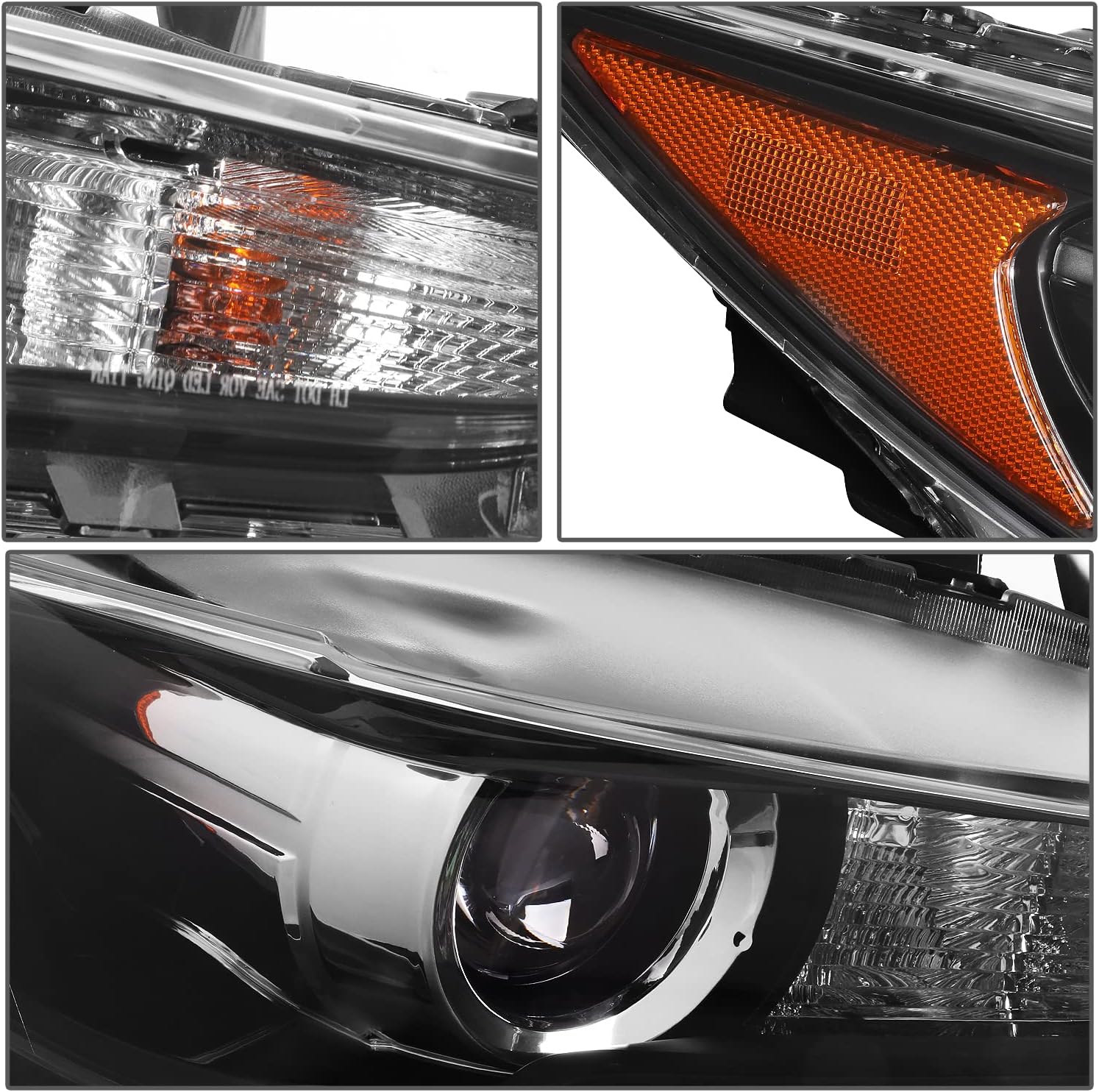 DNA MOTORING OEM-HL-0150-R Right Side LED Headlight Compatible with 17-21 Mazda CX-5, Black Housing Amber Reflector