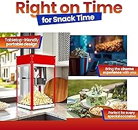 Vista 3 de Popcorn Machine - Electric Popcorn Popper Stainless Steel Kettle With Scoops, Bags, Cups & Shaker Countertop Machine, Theater Style Ready in 5