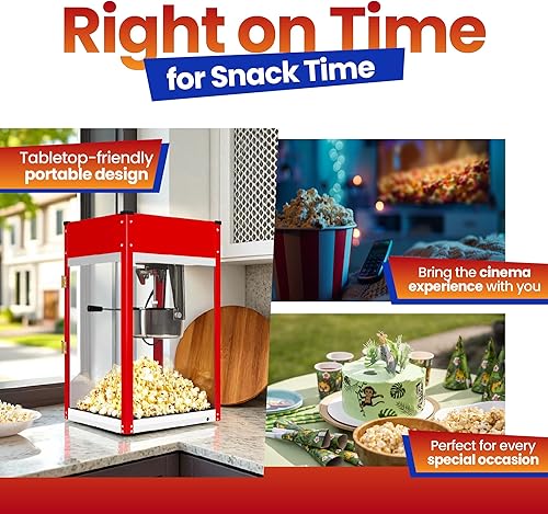 Miniatura 3 de Popcorn Machine - Electric Popcorn Popper | Stainless Steel Kettle With Scoops, Bags, Cups & Shaker | Countertop Machine, Theater Style | Ready in 5