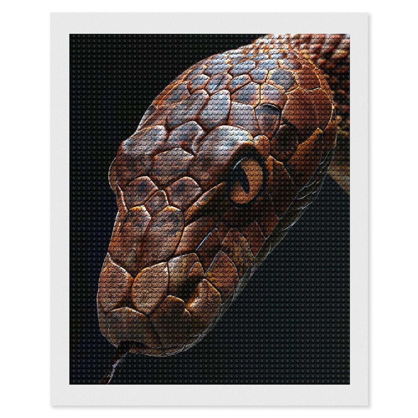 Junmoney Snake Diamond Art Canvas 16"x20", for Adults, Pleasing Wall Art Project, Modern Decor, Gift Idea, Nice Detail and Sparkle