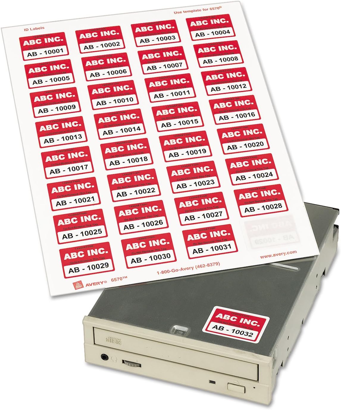 Avery Permanent Id Labels W/Sure Feed Technology, Inkjet/Laser Printers, 1.25 X 1.75, White, 32/Sheet, 15 Sheets/Pack