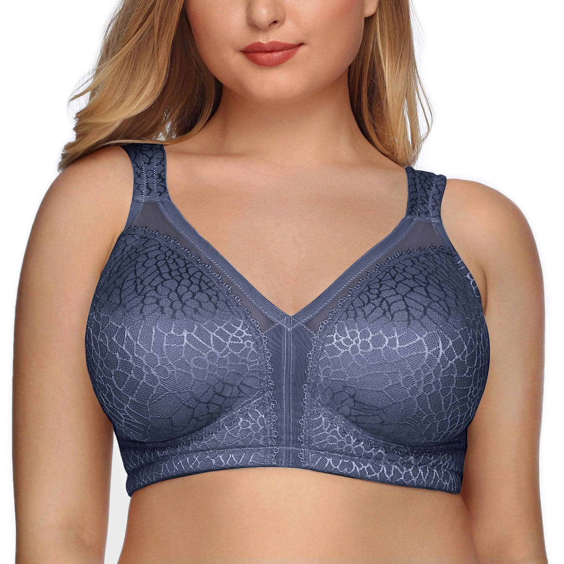 DotVol Women's Full Figure Minimizer Bras Wirefree Unpadded Plus Size Bra