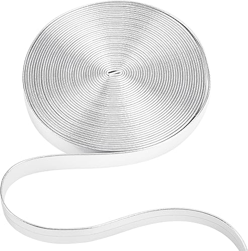 GORGECRAFT Tiras de cuero metálico de 5.5 yardas de largo, correa de piel sintética plateada brillante de 0.4 pulgadas de ancho de 0.4 pulgadas de disponible en Yaxa Peru