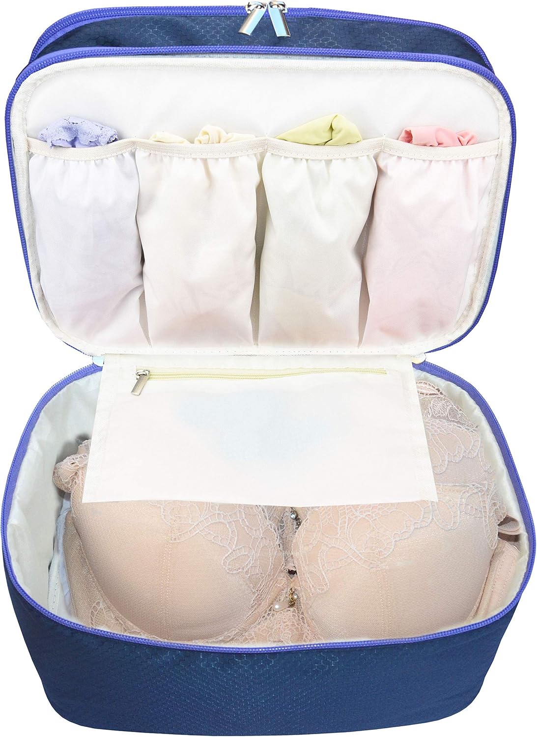 Travel Organizer Underwear Bag - Large Double Layer Packing Storage Bag – Fits Large Bra, Socks, Underpants, Cosmetic, Toiletry kit