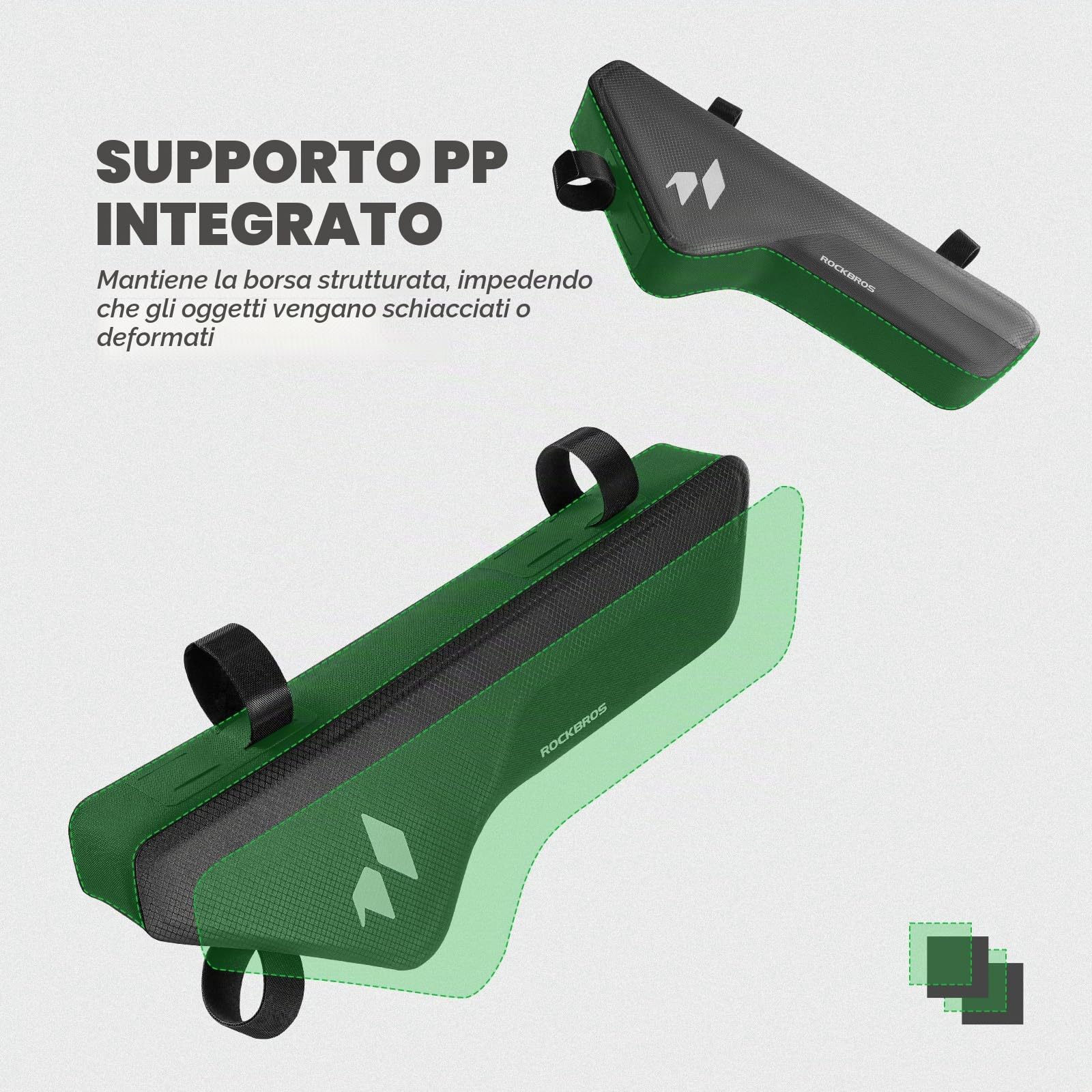 ROCKBROS Borsa Telaio Bici 100% Impermeabile 1,9L, Design Ergonomico