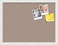 Vista 257 de PinPix Tablero de anuncios de corcho de 12 x 12 pulgadas. Este tablero decorativo enmarcado viene con diseño de círculos B W y un marco blanco