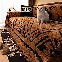 Vista 271 de VClife funda boho de sofá de felpilla para sofá seccional, funda antideslizante para sofá de 2 plazas, protector para mascotas con borlas, funda