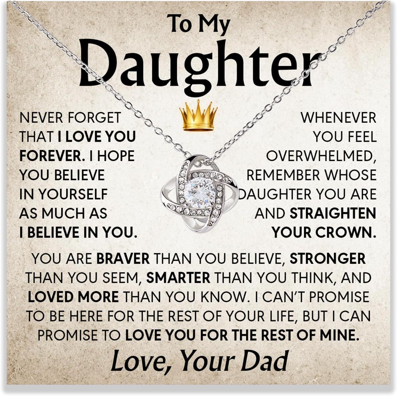 To My Daughter Necklace From Dad And Mom, Daughter Gifts