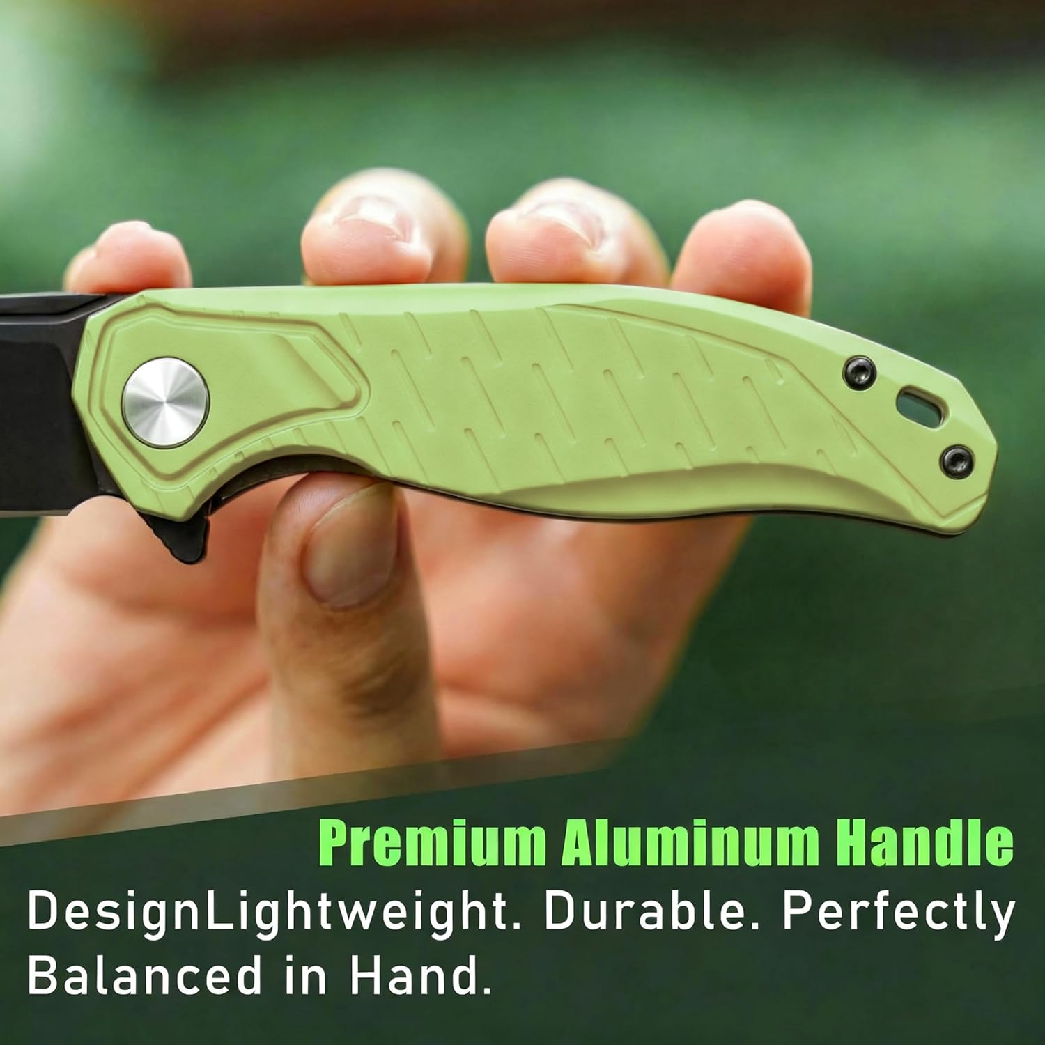 Small Folding Pocket Knife with 440C Steel Blade, Aluminum Handle EDC Knife with Pocket Clip, Compact Everyday Carry Knife for Camping Hiking, Gifts for Men