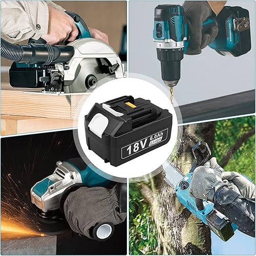 Miniatura 7 de Paquete de 1 Batería de alto rendimiento de 18 V 6.0 Ah para herramientas Makita BL1860 BL1850B BL1850 BL1840 BL1830 BL1820 BL1815 LXT-400, batería