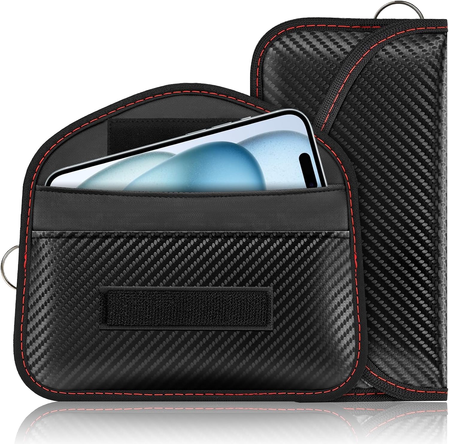 Faraday Bag (2 Pack) – Signal Blocking Pouch for Phones & Key Fobs, Anti-Tracking & Relay Attack Protection, Fits Up to 7” Devices
