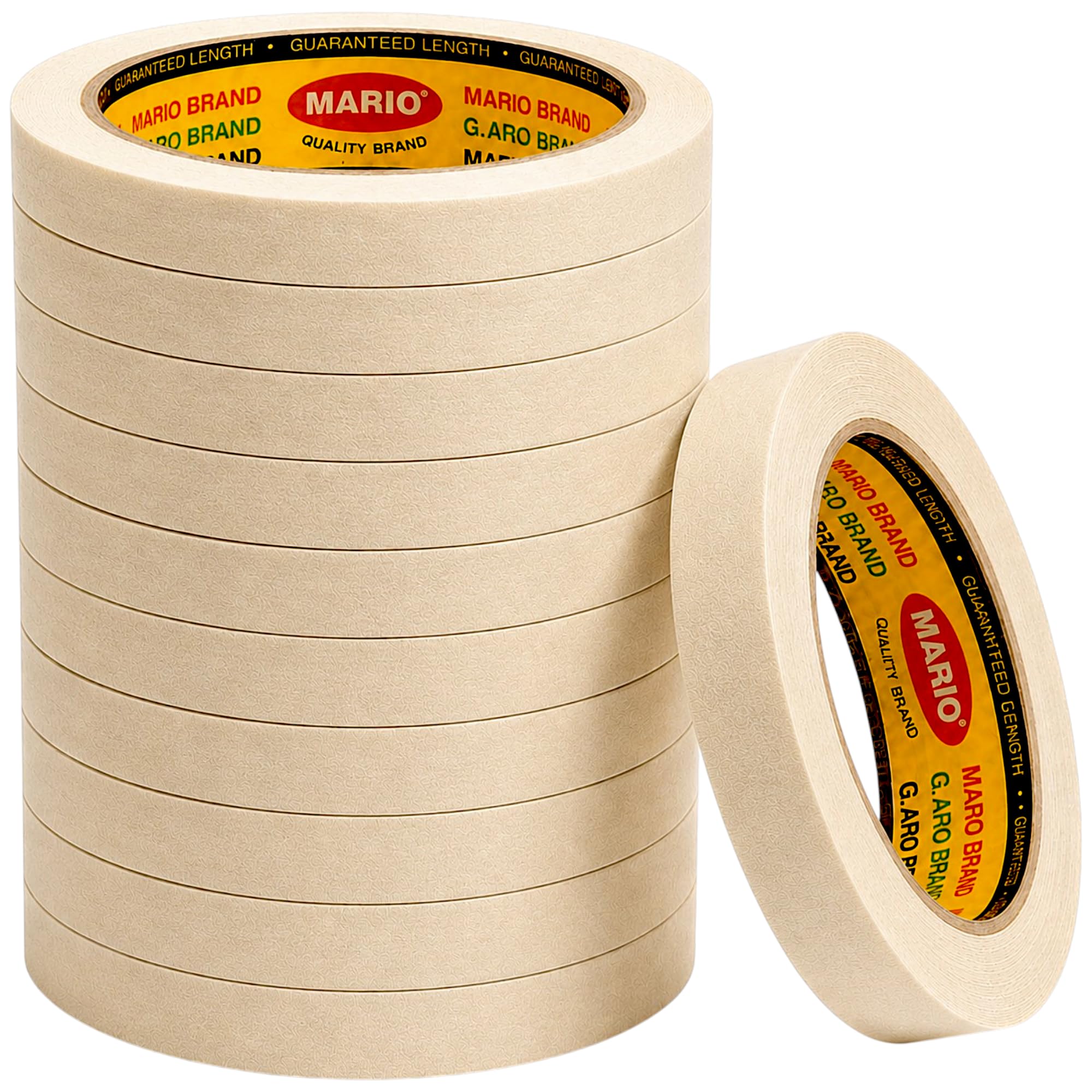 Mario Masking Tape - 20 Meter Length, 12mm Width - DIY Art & Craft, Easy Tear Tape, Best for Carpenter, Labelling, Painting and leaves no residue after a peel. 12 Rolls Per Pack-image-6