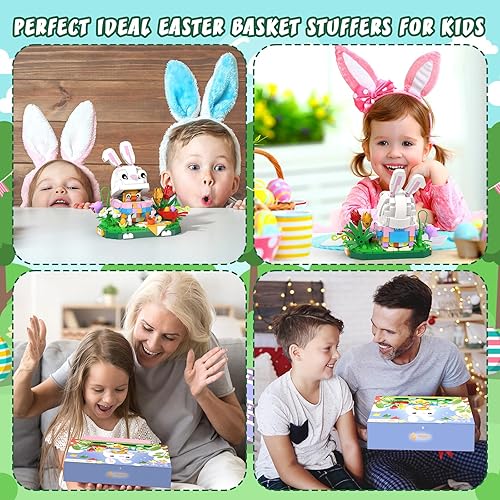 Miniatura 6 de Nubee Juegos de construcción de pollitos de conejo de Pascua, lindo conejo, cesta de Pascua, regalo para adolescentes, niños y niñas a partir de 6