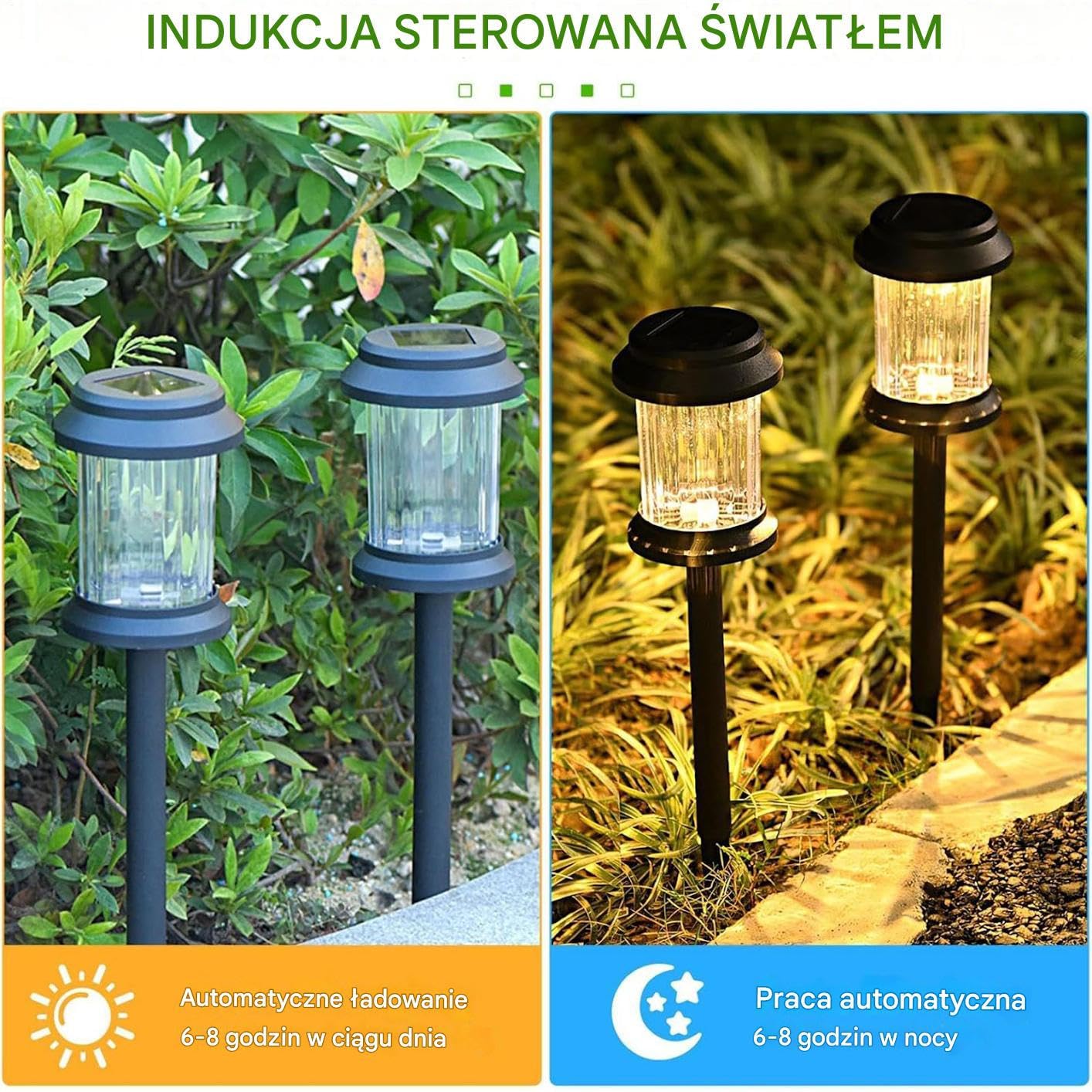 Lampy solarne ścieżkowe Zestaw 6 sztuk wodoodpornych lamp dekoracyjnych LED