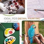 Nicpro 16 PCS Small Detail Paint Brush Set, Professional Miniature Painting Kit Fine Detail Brushes for Watercolor Oil Acrylic, Craft, Models, Rock Painting, Paint by Number- Come with Holder & Bag