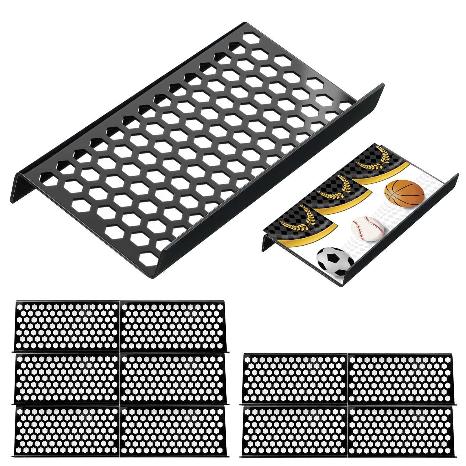 Yalikop 10 Pcs Trading Card Risers for Display Case, Honeycomb