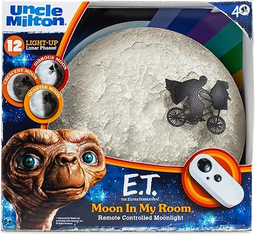 Miniatura 10 de Basic Fun E.T. 40 aniversario Moon in My Room - Luz de luna con control remoto, con 12 fases lunares iluminadas durante 6-100 años Exclusivo de