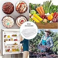 Vista 5 de 50 unidades de plástico de 7 x 5 pulgadas, bandejas para llevar postres de plástico con bisagras, contenedores de alimentos desechables