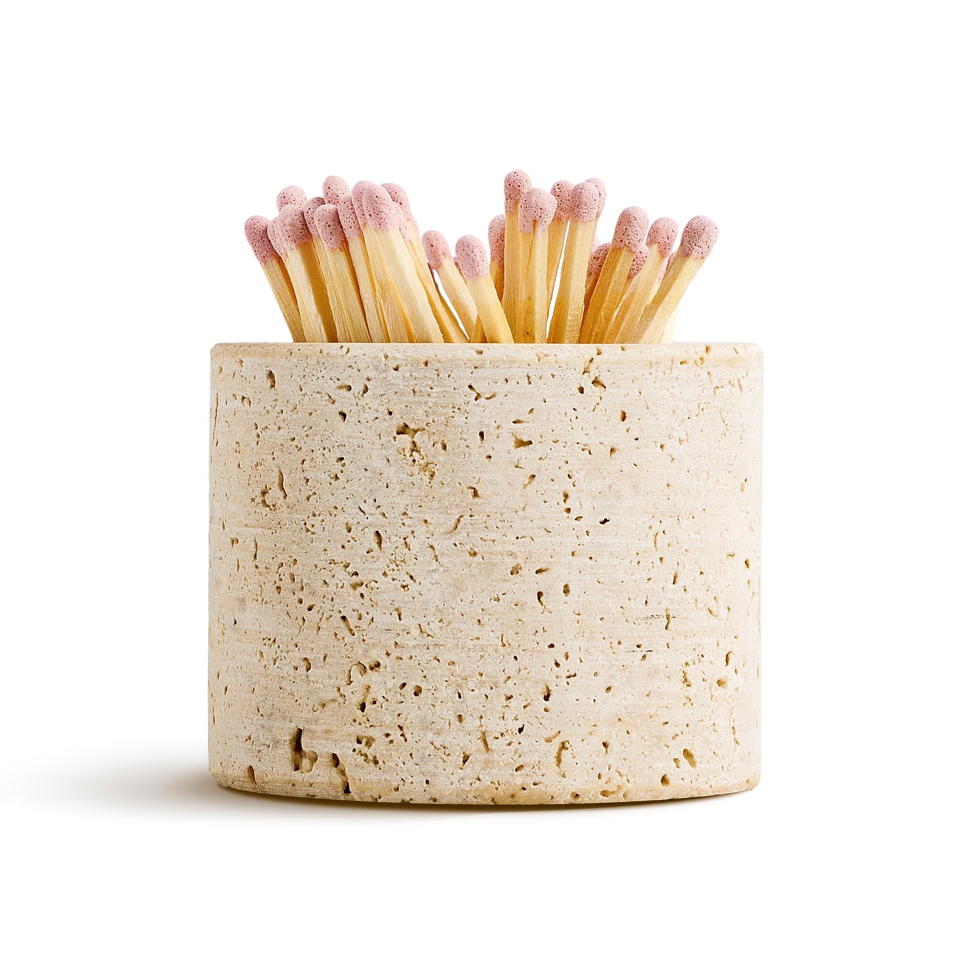 Support d'allumettes en travertin idée cadeau déco originale pour amateurs de bougies